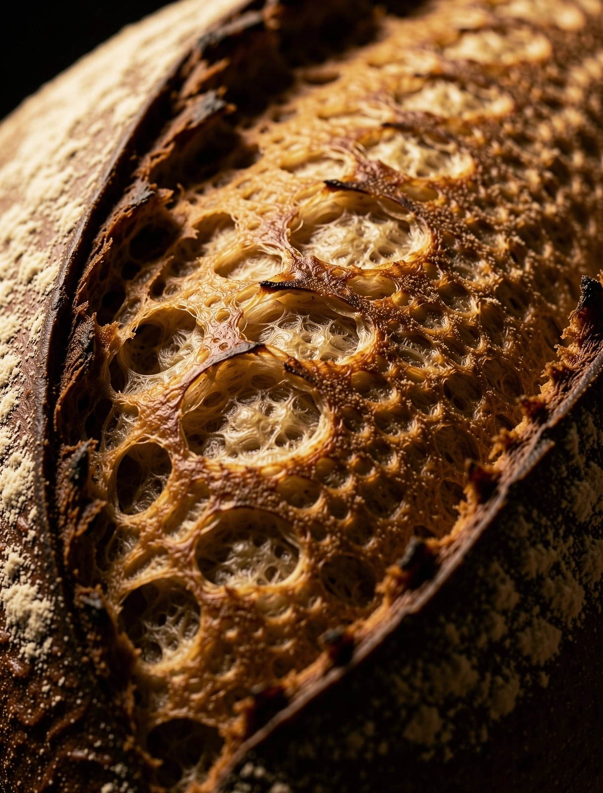 Close up sourdough texture